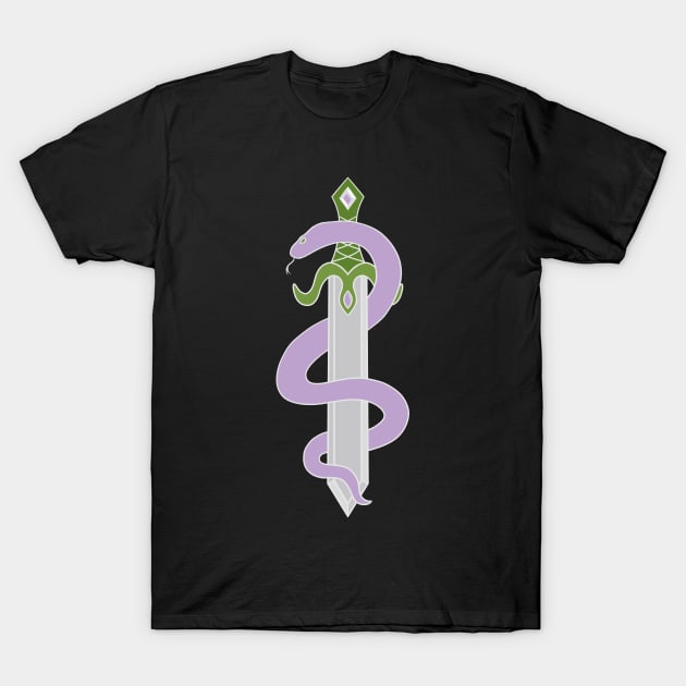 Sword and Snake (Genderqueer Colors) T-Shirt by inatorinator